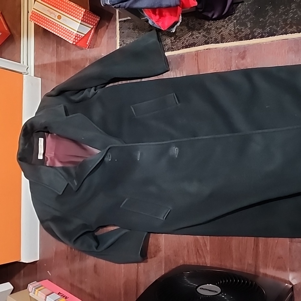 Women's Dark Green Wool Trench Coat Size Large